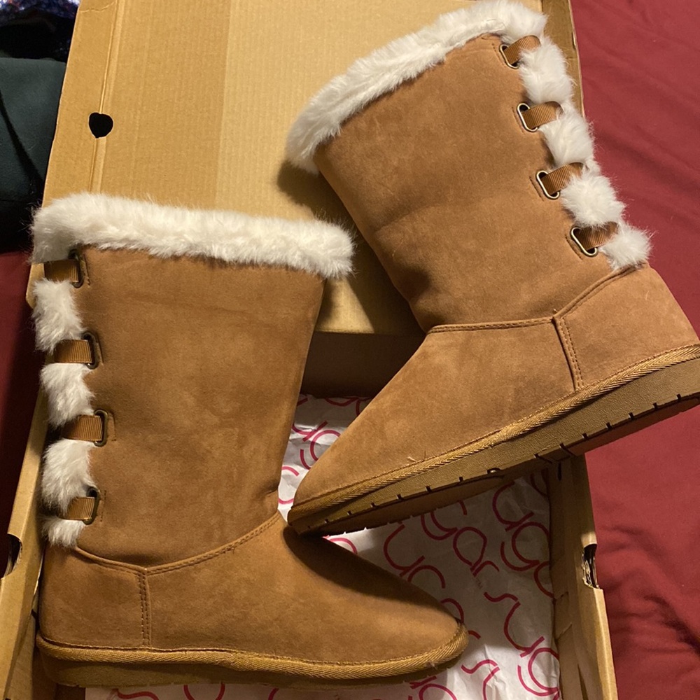 NEW Sugar Panthea Tall Winter Boots Chestnut